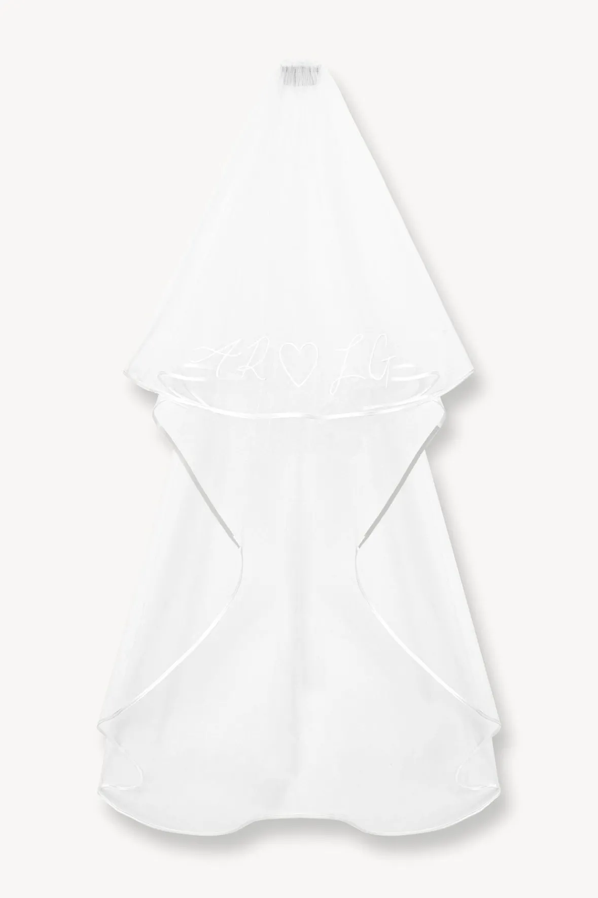 STAUD CUSTOM EMBROIDERED INITIALS VEIL> Bridal
