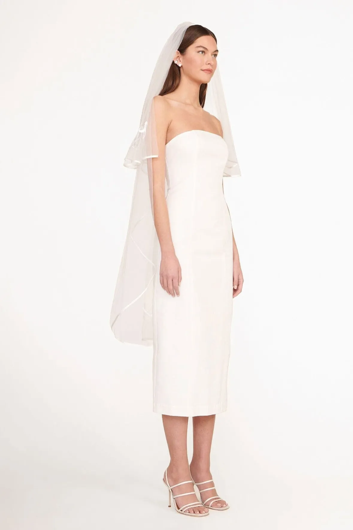 STAUD CUSTOM EMBROIDERED INITIALS VEIL> Bridal