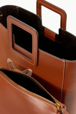 STAUD | CUSTOM SHIRLEY LEATHER BAG | SADDLE><noscript><img width=