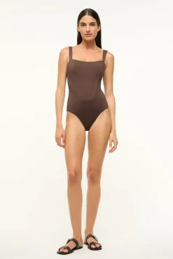 STAUD ADELAIDE ONE PIECE DARK CHOCOLATE> Swim|One Pieces