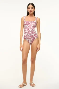 STAUD ADELAIDE ONE PIECE BORDEAUX TOILE> Swim|One Pieces