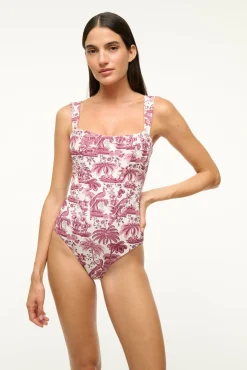 STAUD ADELAIDE ONE PIECE BORDEAUX TOILE> Swim|One Pieces