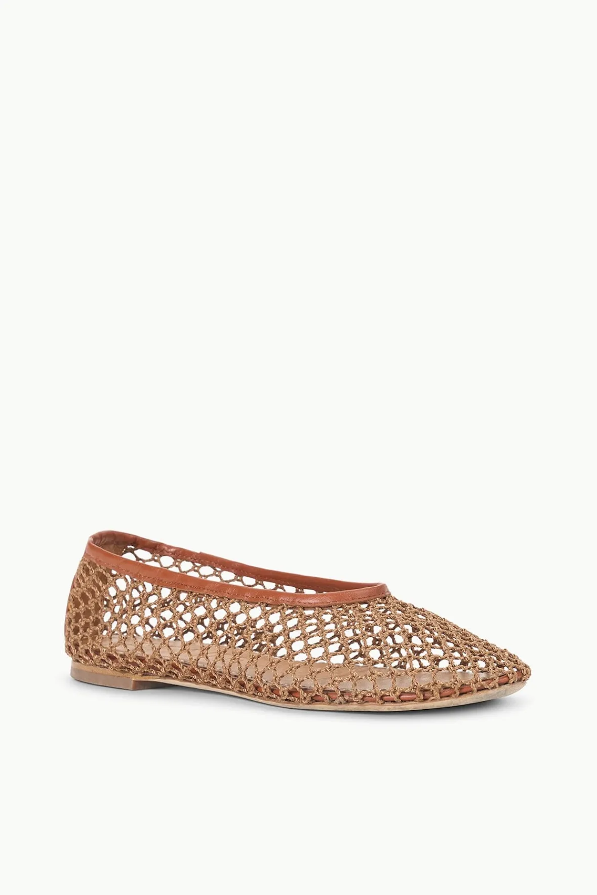 STAUD ALBA BALLET TAN NETTING> Mules & Flats