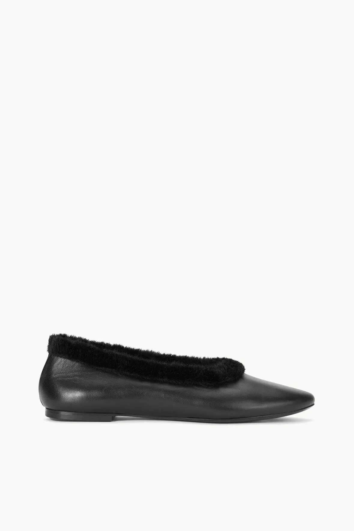 STAUD ALBA FAUX FUR TRIM BALLET> Mules & Flats