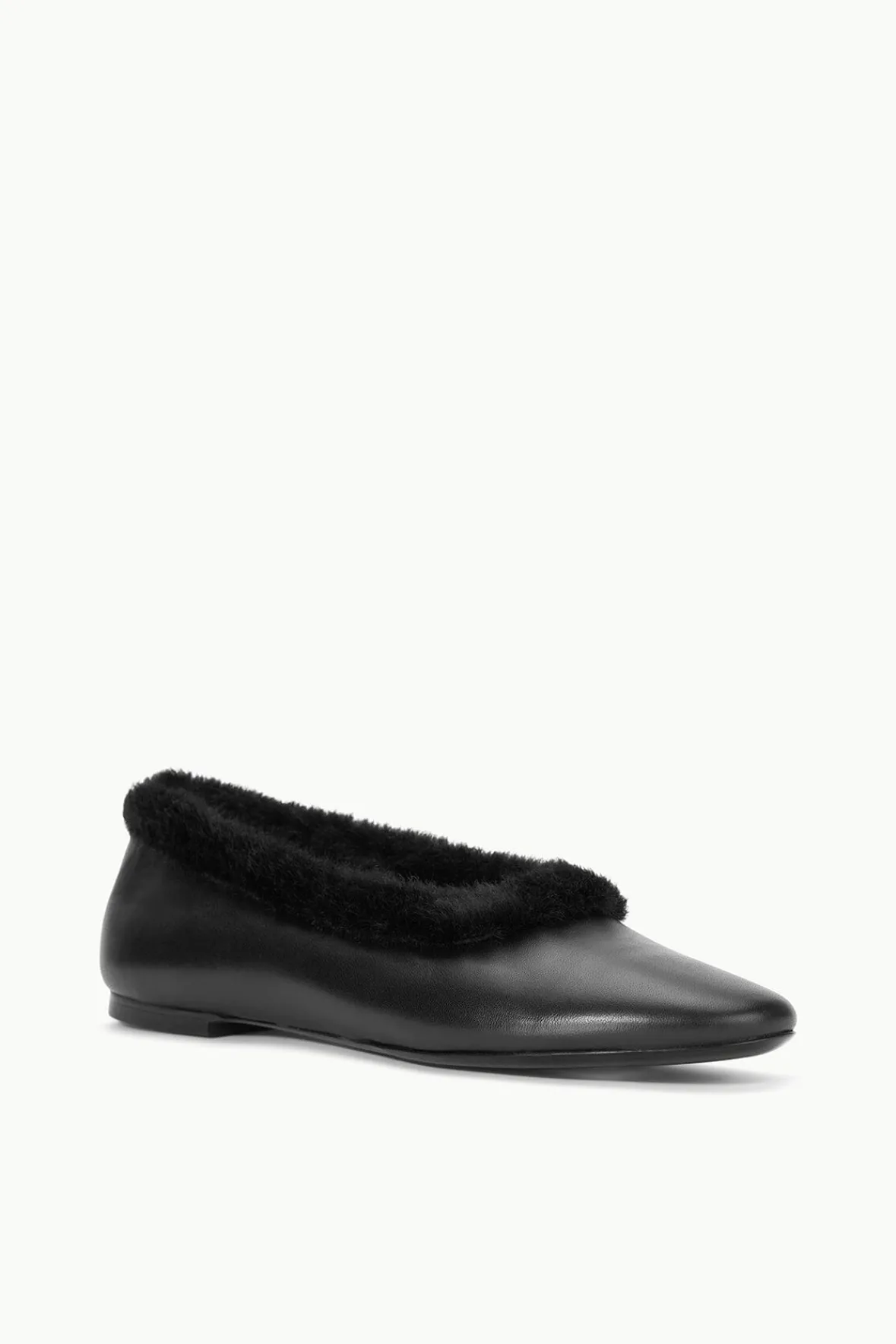 STAUD ALBA FAUX FUR TRIM BALLET> Mules & Flats