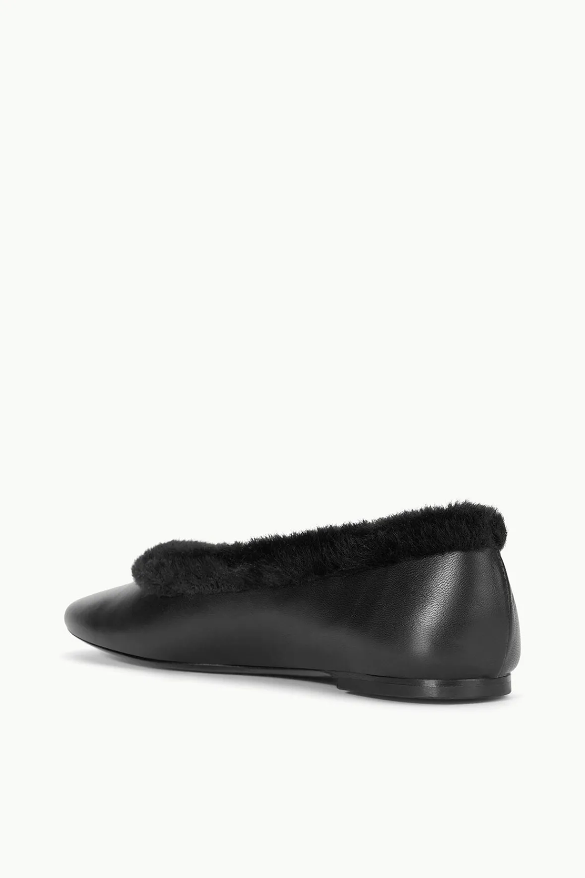 STAUD ALBA FAUX FUR TRIM BALLET> Mules & Flats