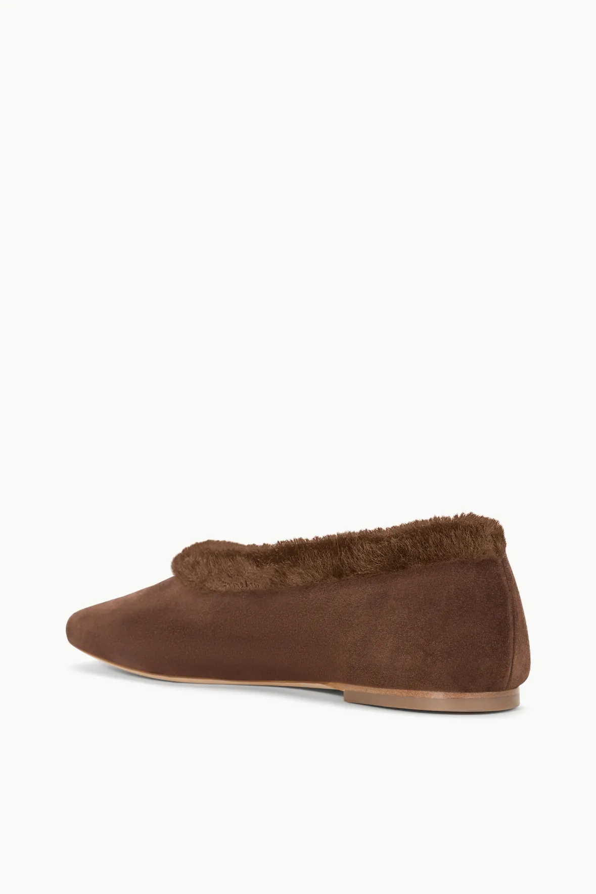 STAUD ALBA FAUX FUR TRIM BALLET> Mules & Flats