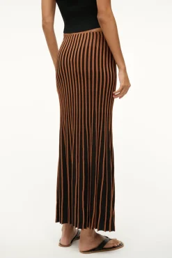 STAUD ALEIDA SKIRT TAN BLACK><noscript><img width=