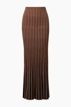 STAUD ALEIDA SKIRT TAN BLACK><noscript><img width=