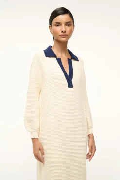 STAUD ALTEA DRESS IVORY NAVY> Dresses|Knit Dresses