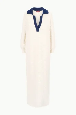 STAUD ALTEA DRESS IVORY NAVY><noscript><img width=