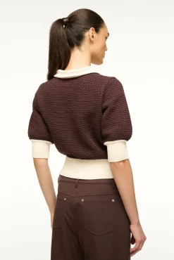 STAUD ALTEA SWEATER DARK CHOCOLATE IVORY><noscript><img width=