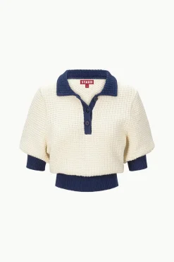 STAUD ALTEA SWEATER IVORY NAVY><noscript><img width=