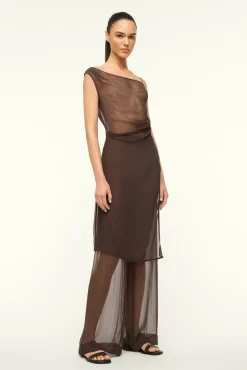 STAUD ASTAIRE TOP DARK CHOCOLATE> Tops|The Evening Edit