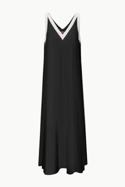 STAUD AVELINE DRESS BLACK WHITE><noscript><img width=