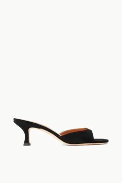 STAUD BRIGITTE MULE BLACK SUEDE> The Evening Edit|Mules & Flats