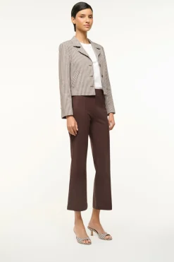 STAUD BRIGITTE MULE DARK CHOCOLATE MICRO CHECK><noscript><img width=