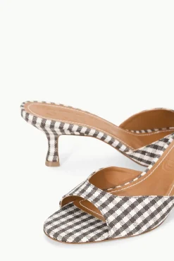 STAUD BRIGITTE MULE DARK CHOCOLATE MICRO CHECK><noscript><img width=