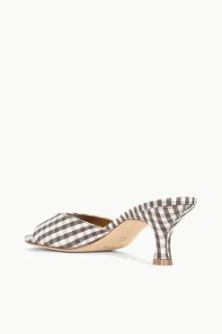 STAUD BRIGITTE MULE DARK CHOCOLATE MICRO CHECK><noscript><img width=