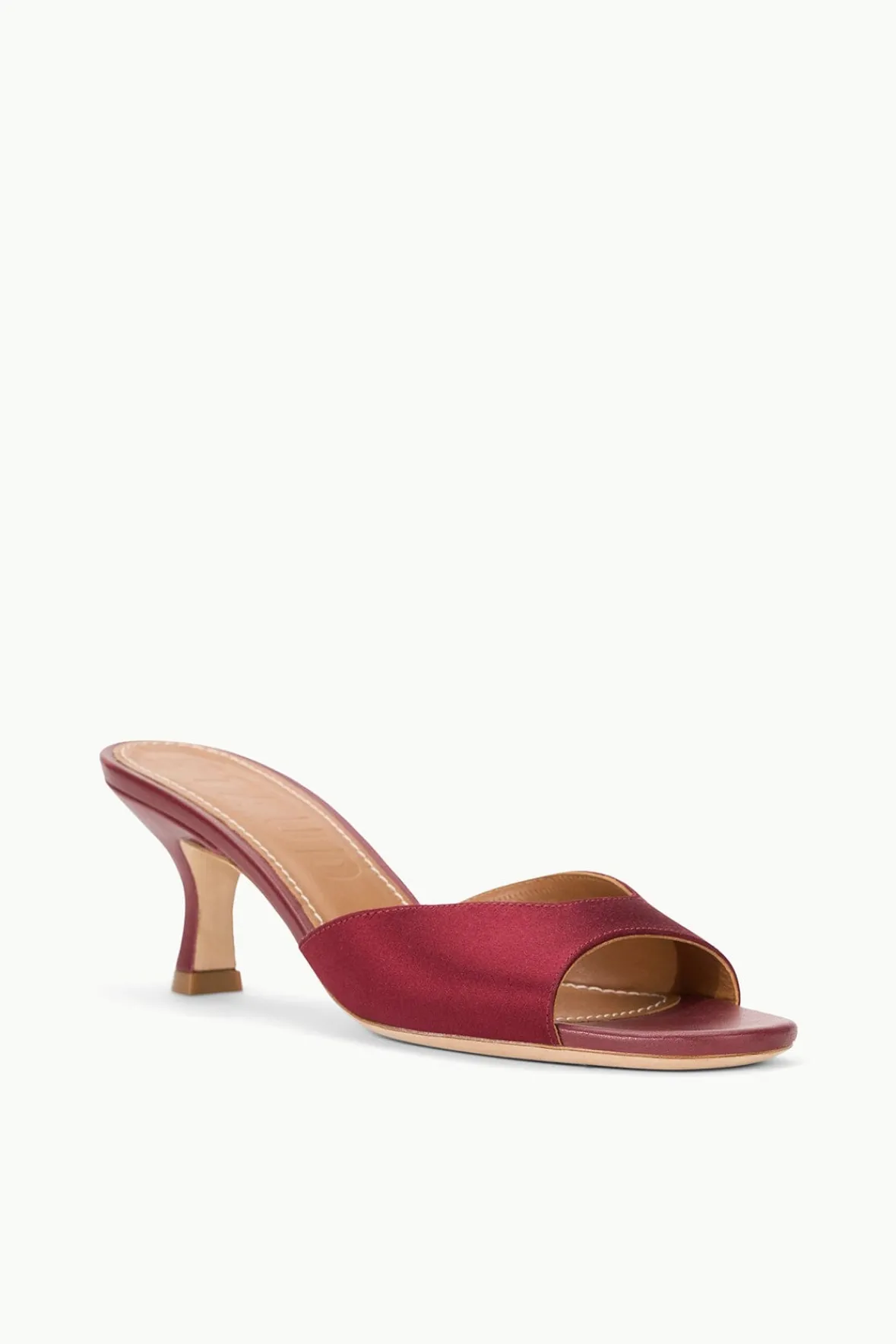 STAUD BRIGITTE MULE SATIN> The Evening Edit|Mules & Flats