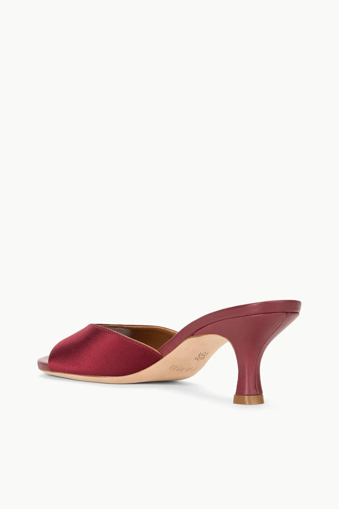 STAUD BRIGITTE MULE SATIN> The Evening Edit|Mules & Flats