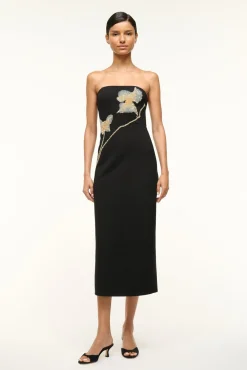 STAUD BROOKE DRESS BOTANICAL SHADOWS> Dresses|The Evening Edit