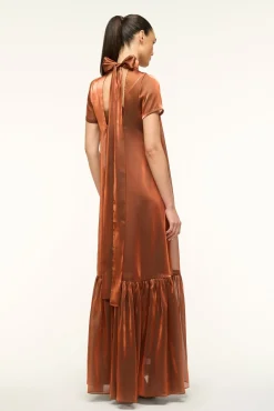 STAUD CALLUNA DRESS IRIDESCENT CACAO> The Evening Edit|Maxi Dresses