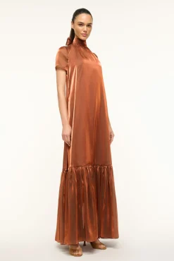 STAUD CALLUNA DRESS IRIDESCENT CACAO><noscript><img width=