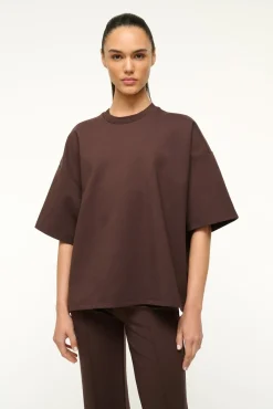STAUD CAPSULE TOP DARK CHOCOLATE> Tops