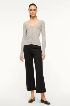 STAUD CARGO CASHMERE SWEATER HEATHER GREY> Sweaters