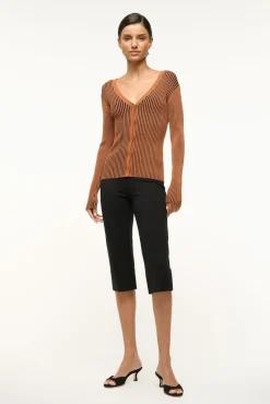 STAUD CARGO SWEATER BLACK TAN> Sweaters