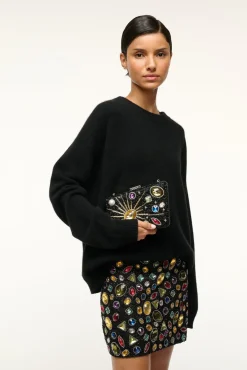 STAUD CARMELLA BEADED CLUTCH BLACK CELESTIAL> The Evening Edit|Beaded/novelty