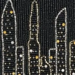 STAUD CARMELLA BEADED CLUTCH NYC SKYLINE><noscript><img width=