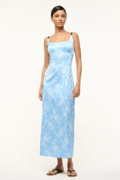 STAUD CAROL DRESS BLUE ROSE> Maxi Dresses|Dresses