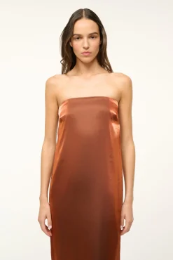 STAUD CASEY DRESS IRIDESCENT CACAO> The Evening Edit