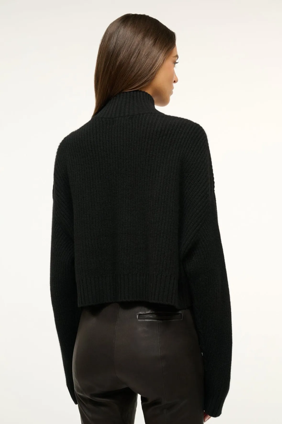 STAUD CASHMERE CROPPED HAMPTON SWEATER> Sweaters