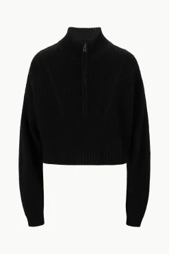 STAUD CASHMERE CROPPED HAMPTON SWEATER><noscript><img width=