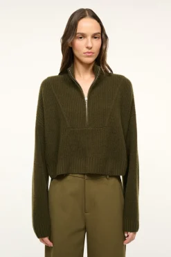 STAUD CASHMERE CROPPED HAMPTON SWEATER> Sweaters