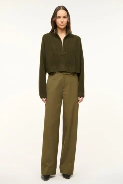 STAUD CASHMERE CROPPED HAMPTON SWEATER> Sweaters