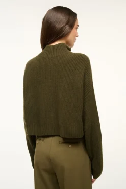 STAUD CASHMERE CROPPED HAMPTON SWEATER><noscript><img width=