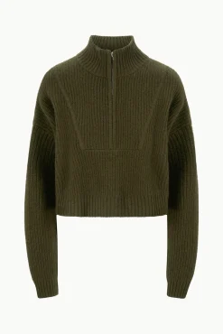 STAUD CASHMERE CROPPED HAMPTON SWEATER><noscript><img width=