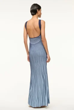 STAUD CLARETTA DRESS NAVY CLEAR BLUE><noscript><img width=