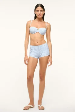 STAUD COD BIKINI BOTTOM SKY MICRO CHECK> Swim|Bikinis