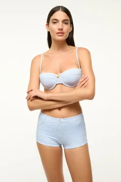 STAUD COD BIKINI BOTTOM SKY MICRO CHECK><noscript><img width=