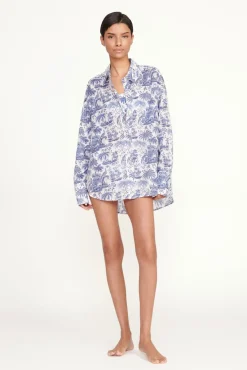 STAUD COLTON SHIRT BLUE TOILE> Swim|Cover-ups