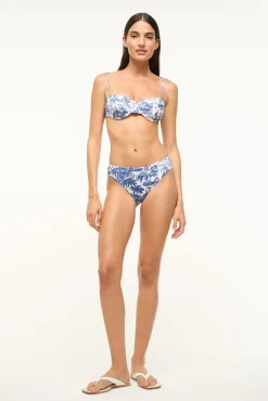 STAUD CORSAGE BIKINI BOTTOM BLUE TOILE> Swim|Bikinis