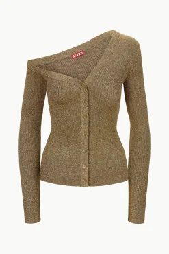 STAUD CRAFTSMAN SWEATER METALLIC GOLD><noscript><img width=