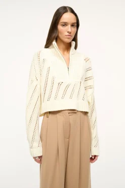 STAUD CROPPED HAMPTON SWEATER> Sweaters