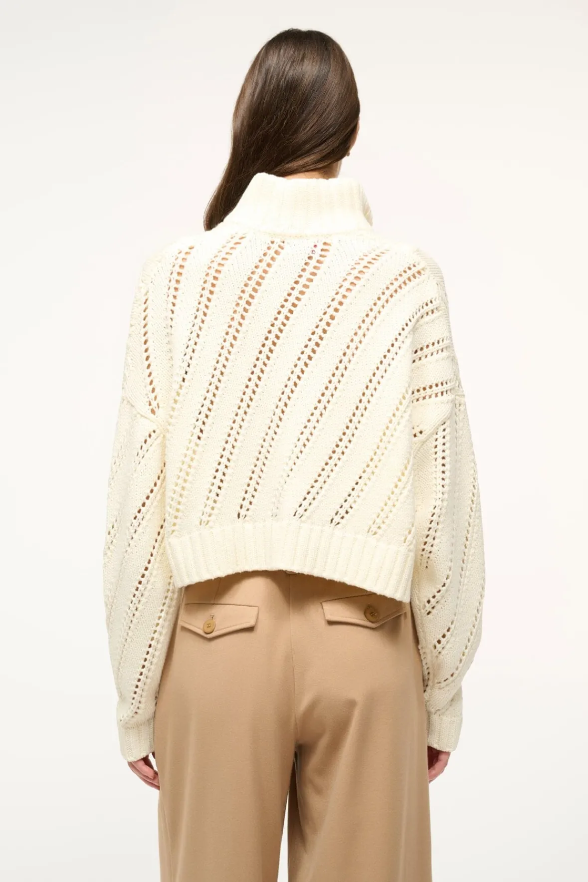 STAUD CROPPED HAMPTON SWEATER> Sweaters