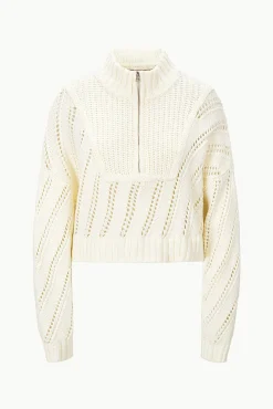 STAUD CROPPED HAMPTON SWEATER><noscript><img width=